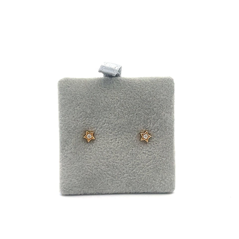 18KT YG Diamond Star Studs