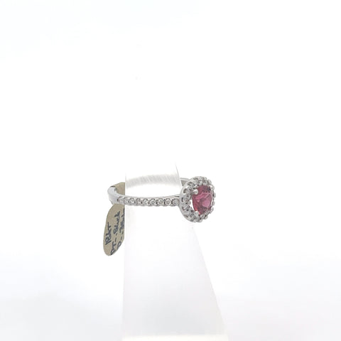 TOURM27 - 18KT WG Pink Round Tourmaline Ring