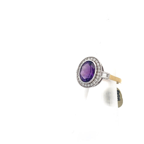 AMY3 - Amethyst & Diamond Ring