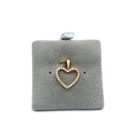 18kt YG Heart Shape Diamond Pendant