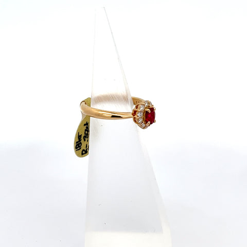 R0145 - 18kt YG Ruby and Diamond Ring