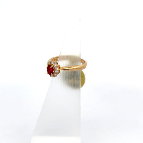 R0145 - 18kt YG Ruby and Diamond Ring