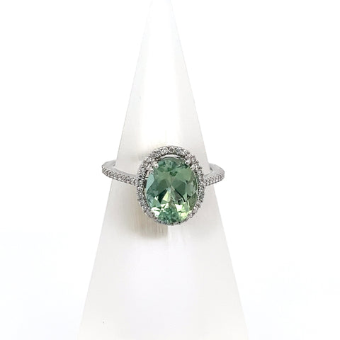 TOURM35 - 18kt WG Tourmaline and diamond ring