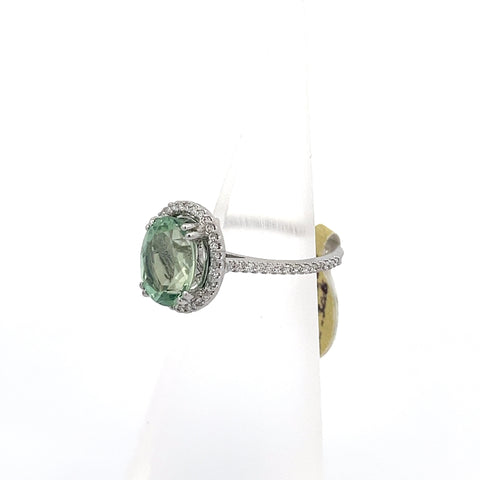 TOURM35 - 18kt WG Tourmaline and diamond ring