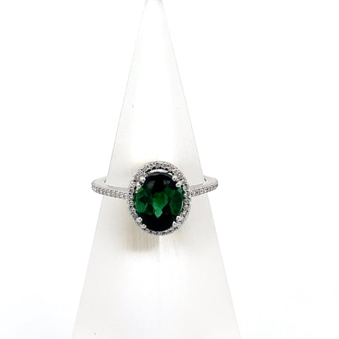 TOURM36 - 18kt WG Green Tourmaline Ring