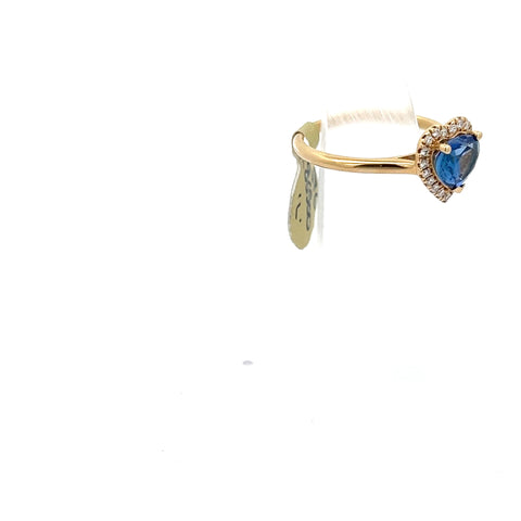 S0076 - 18kt YG Heart-Shaped Sapphire Ring