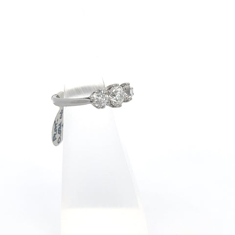 40487 - Platinum Old Cut Diamond Three Stone