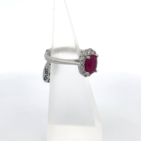 R0081 - Plat Oval Burma Ruby Ring