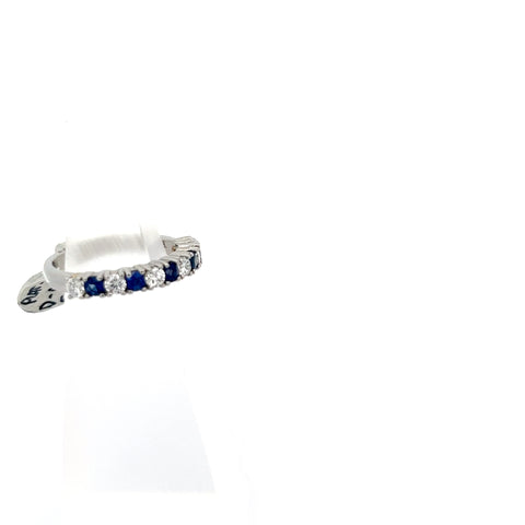 S0121 - Platinum Sapphire and Diamond 11 stone Ring