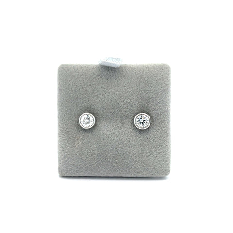 18KT WG Round Rubset Diamond Stud Earrings 0.50cts