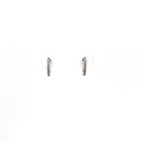 18KT WG 0.08cts Round Diamond Hoop Earrings