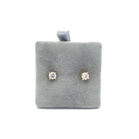 18KT YG Round Diamond Stud Earrings 0.46cts