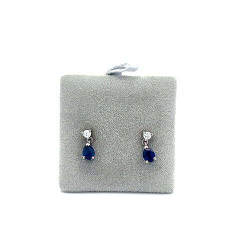 18KT WG Pear Drop Sapphire Earrings