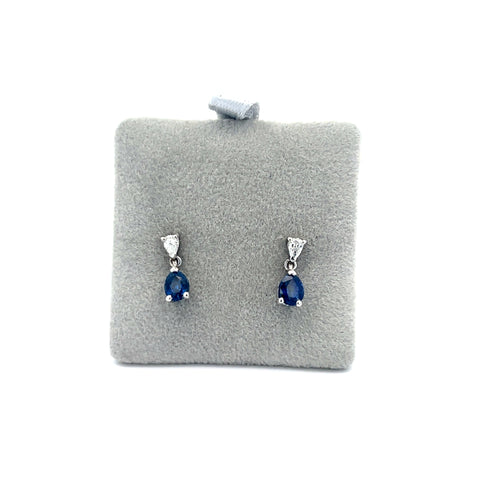 18KT WG Pear Drop Sapphire Earrings