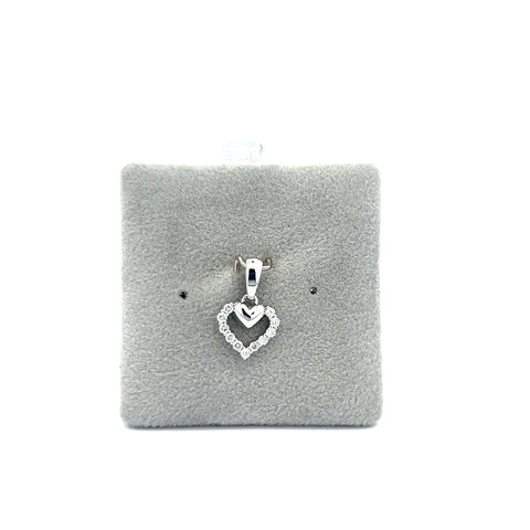 18KT WG Diamond Set Heart Pendant