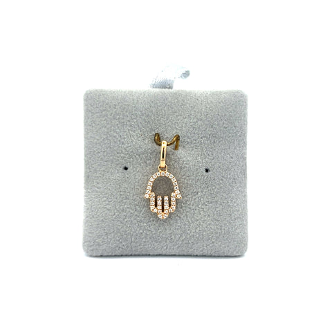 18kt YG Diamond Set Hamsa Pendant