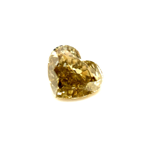 Natural Fancy Dark Brown Greenish Yellow 1.25ct Heart