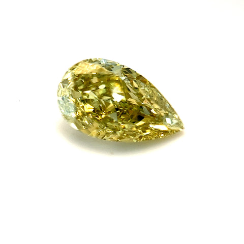 Natural Fancy Deep Brownish Greenish Yellow 1.70ct Pear