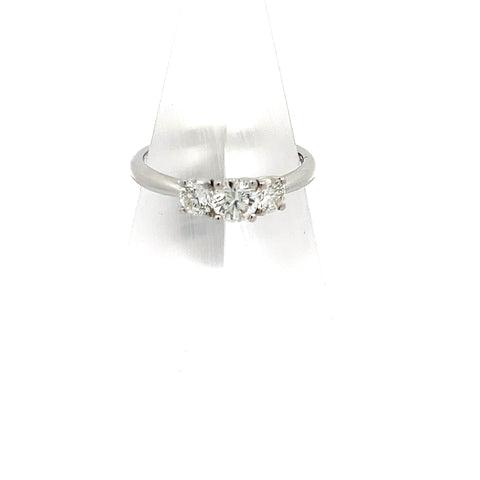 40418 - Platinum Round Three Stone Diamond Ring