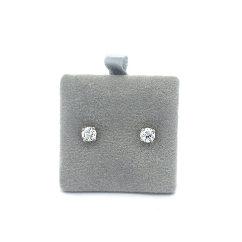 Platinum Round Diamond Stud Earrings 0.60cts