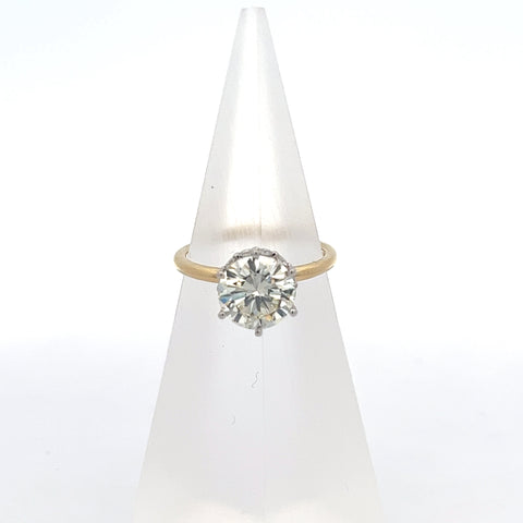 40544 - 18kt Round Diamond Solitaire Ring with Hidden Halo