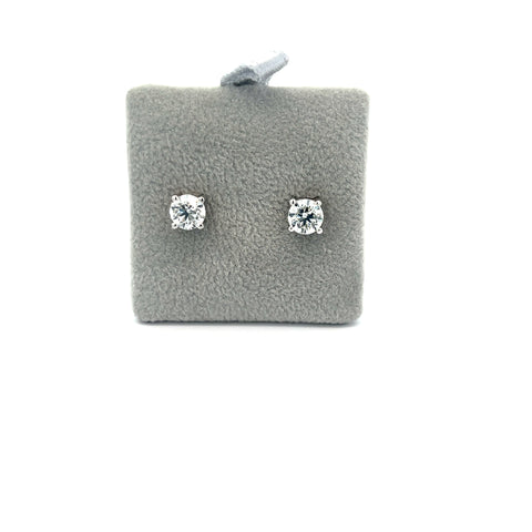 18KT WG Round Diamond Stud Earrings 1.12cts