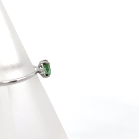 TOURM49 - 18kt WG Oval Green Tourmaline and Diamond Ring