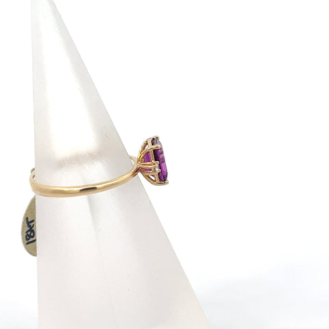 GARN3 - -18kt YG Octagonal Purple Garnet and Diamond Ring