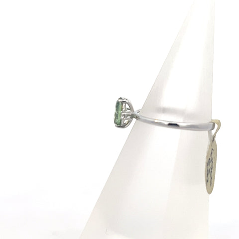 GS0202 - 18kt WG Oval Green Sapphire and Diamond Ring