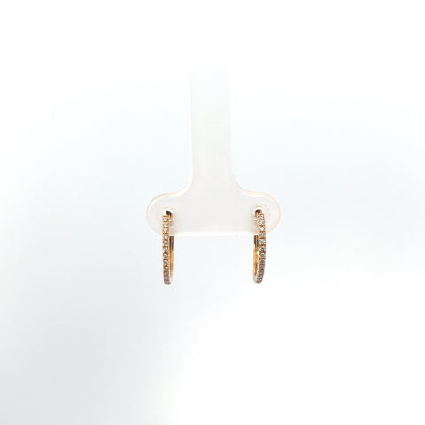 18kt YG Diamond Hoop Earrings