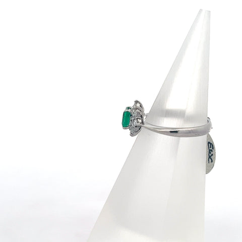 E0188 - Plat900 Square Octagonal Emerald with Fancy Halo