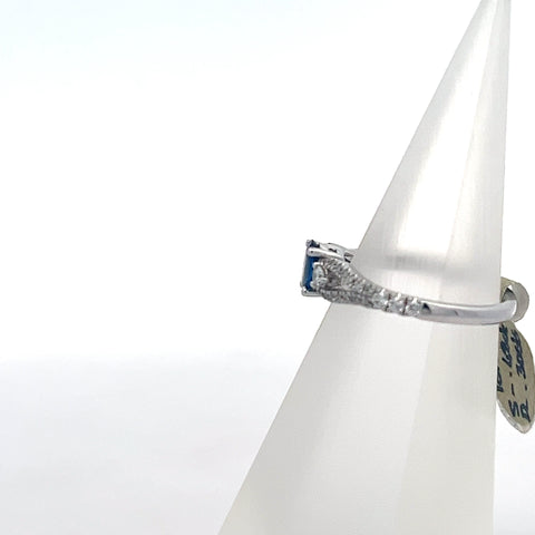 S0110 - 18kt WG  Oval Sapphire and Diamond Ring