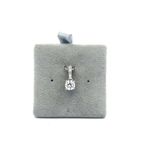 18kt WG Round Diamond Pendant with Diamond Bale