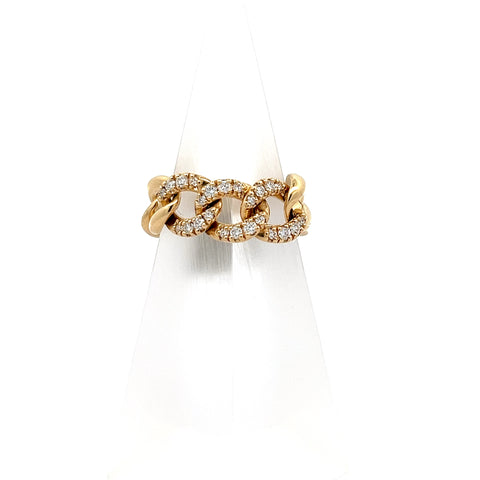 40561 - 18kt YG Diamond set Curb Chain Ring Flexible
