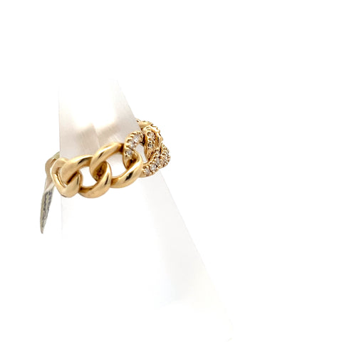 40561 - 18kt YG Diamond set Curb Chain Ring Flexible