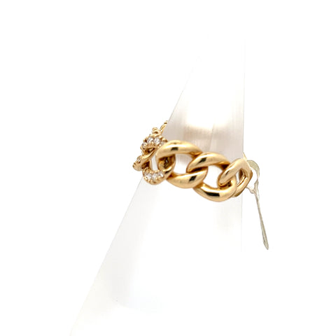 40561 - 18kt YG Diamond set Curb Chain Ring Flexible