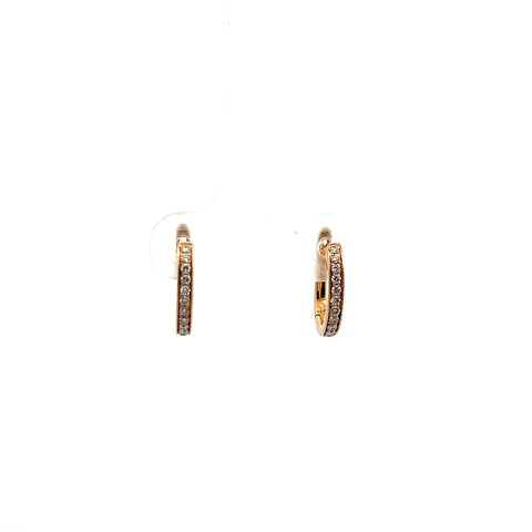 18kt YG Diamond Hoop Earrings 0.15cts