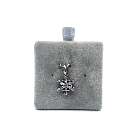 18kt WG Snowflake Pendant with Round Cut Diamond 0.11cts