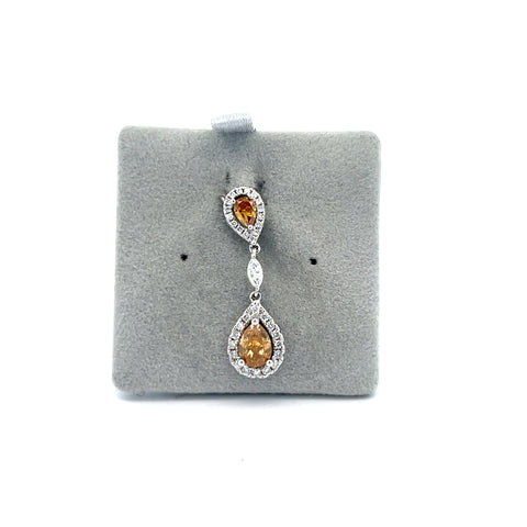 18kt WG Fancy Pear Diamond Drop Pendant