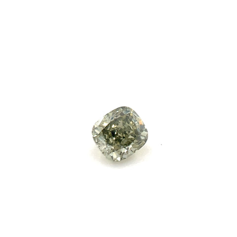 Natural Fancy Dark Gray-Greenish Yellow Chameleon 0.25ct Cushion Cut Diamond