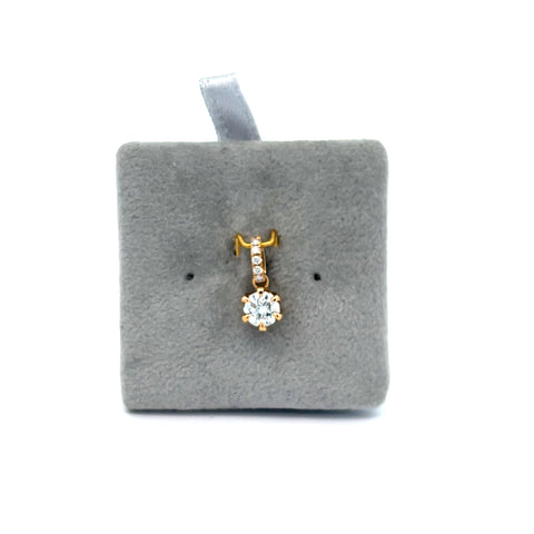18KT YG Round Brilliant Cut Diamond Bale Pendant