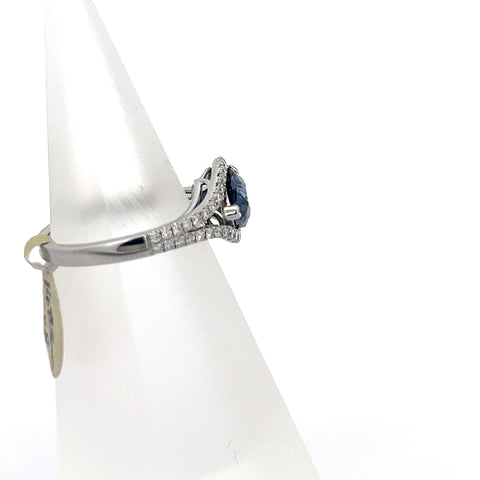 SPIN8 - 18kt WG Pear Spinel with Fancy Split Diamond Halo Shoulder