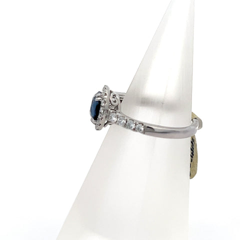 SPIN8 - 18kt WG Pear Spinel with Fancy Split Diamond Halo Shoulder