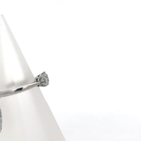 40565 - Platinum Old Cut Cushion Diamond Three-Stone Diamond Ring