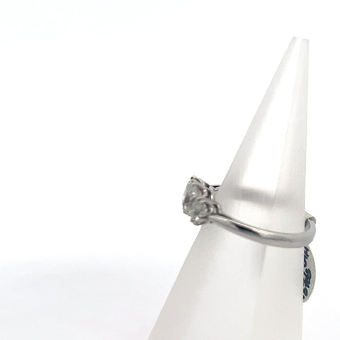 40565 - Platinum Old Cut Cushion Diamond Three-Stone Diamond Ring