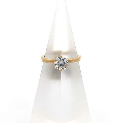 40567 - 18kt YG Round Diamond Solitaire 6-claw Ring