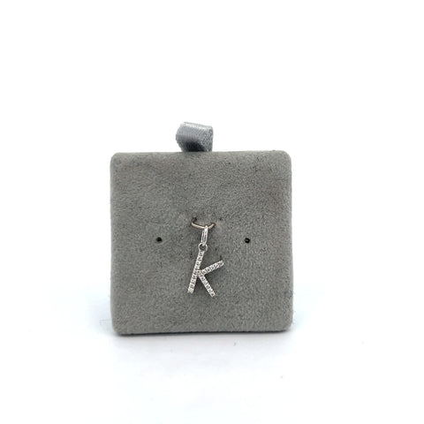 18kt WG Diamond Initial 'K' Pendant