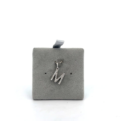 18kt WG Diamond Initial 'M' Pendant