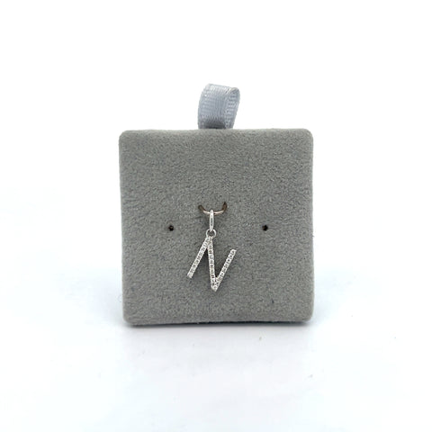 18kt WG Diamond Initial 'N' Pendant