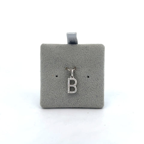 18kt WG Diamond Initial 'B' Pendant